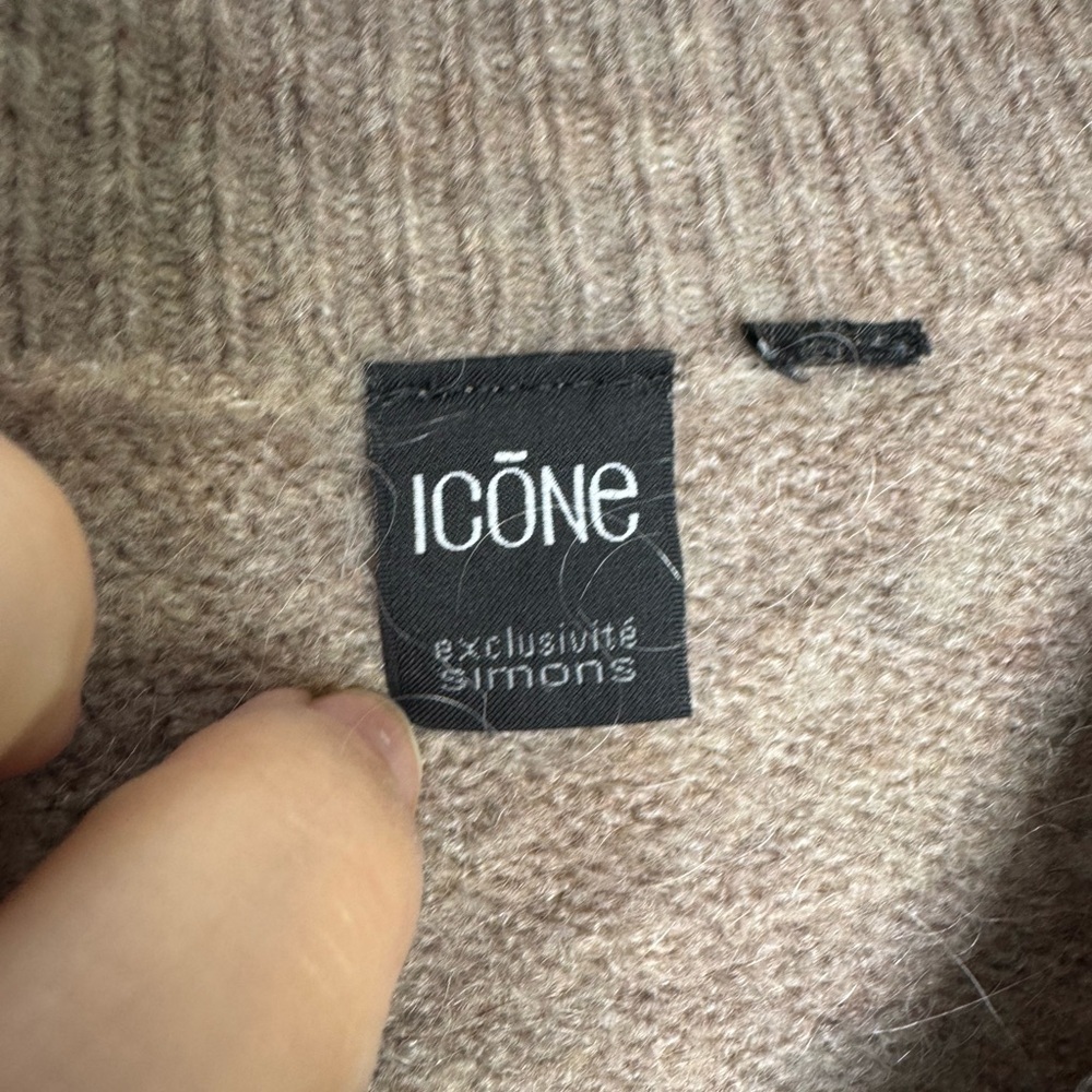 Simons tan wool mohair knit sweater dress - Picture 4 of 8